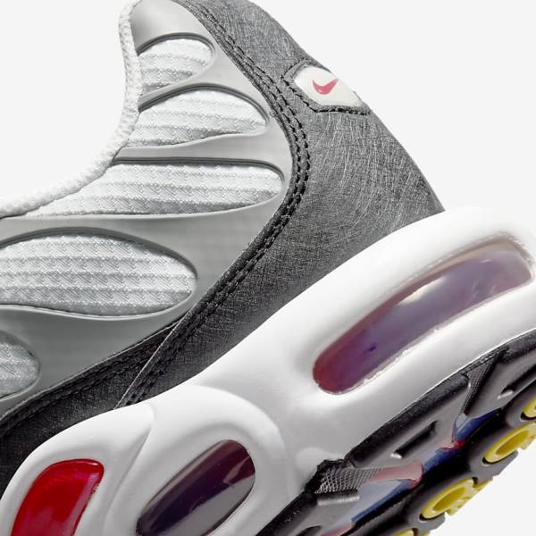 Grey / Black / Red Men's Nike Air Max Plus Sneakers | NK642RUV