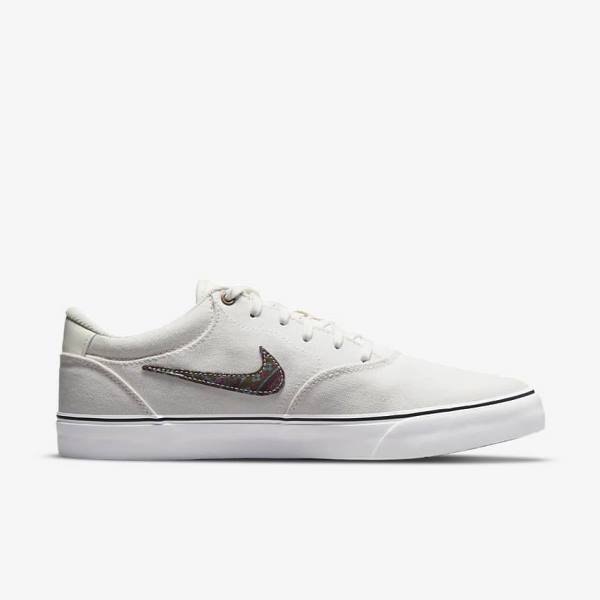 Grey / Green Men's Nike SB Chron 2 Canvas Premium Skate Shoes | NK965SBI