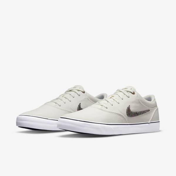 Grey / Green Men's Nike SB Chron 2 Canvas Premium Skate Shoes | NK965SBI