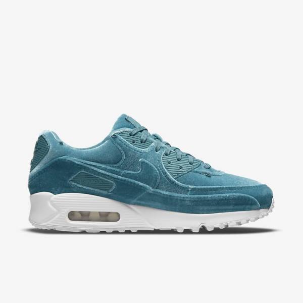 Grey Green / Metal Silver / White / Grey Green Women's Nike Air Max 90 Premium Sneakers | NK356NOR