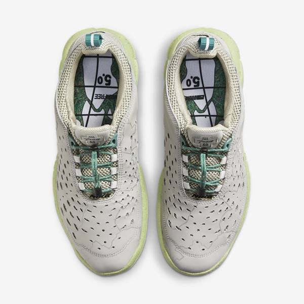 Grey / Light Beige / Grey Men's Nike Free Run Trail Sneakers | NK045WAP