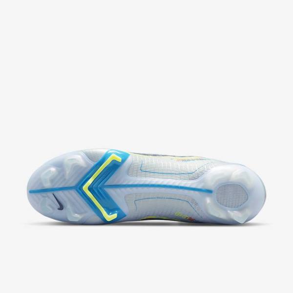 Grey / Light Blue / Blue Men's Nike Mercurial Superfly 8 Elite FG Firm-Grounds Football Shoes | NK750NZG