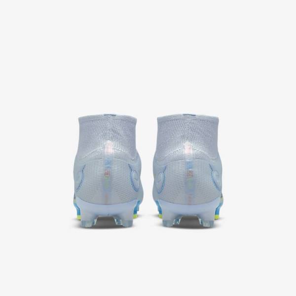 Grey / Light Blue / Blue Men's Nike Mercurial Superfly 8 Elite FG Firm-Grounds Football Shoes | NK750NZG