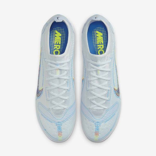 Grey / Light Blue / Blue Men's Nike Mercurial Vapor 14 Elite FG Firm-Grounds Football Shoes | NK854IAJ