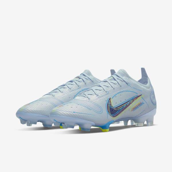 Grey / Light Blue / Blue Men's Nike Mercurial Vapor 14 Elite FG Firm-Grounds Football Shoes | NK854IAJ