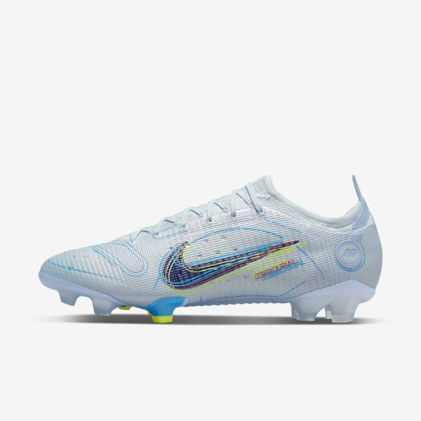 Grey / Light Blue / Blue Men\'s Nike Mercurial Vapor 14 Elite FG Firm-Grounds Football Shoes | NK854IAJ