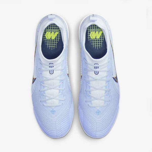 Grey / Light Blue / Blue Women's Nike Mercurial Air Zoom Vapor 14 Pro TF Turf Football Shoes | NK025CXW