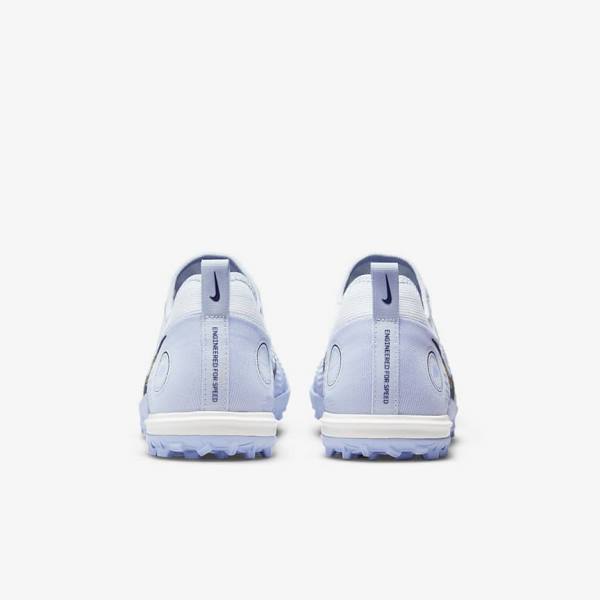 Grey / Light Blue / Blue Women's Nike Mercurial Air Zoom Vapor 14 Pro TF Turf Football Shoes | NK025CXW