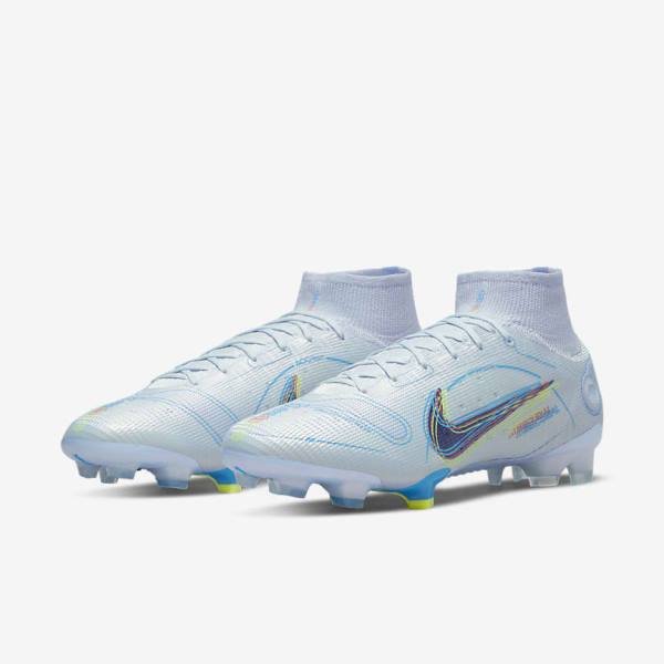 Grey / Light Blue / Blue Women's Nike Mercurial Superfly 8 Elite FG Firm-Grounds Football Shoes | NK295HQK