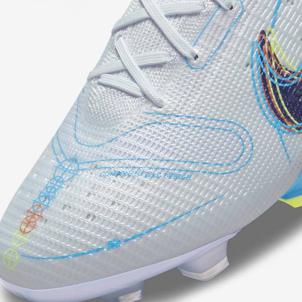 Grey / Light Blue / Blue Women's Nike Mercurial Vapor 14 Elite FG Firm-Grounds Football Shoes | NK892OUN