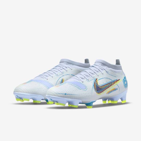 Grey / Light Blue / Blue Women's Nike Mercurial Vapor 14 Pro FG Firm-Ground Football Shoes | NK986FNE