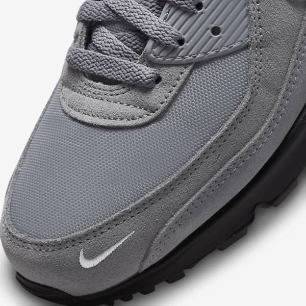 Grey / Light Blue / Metal Silver / Black Men's Nike Air Max 90 Sneakers | NK185CAG