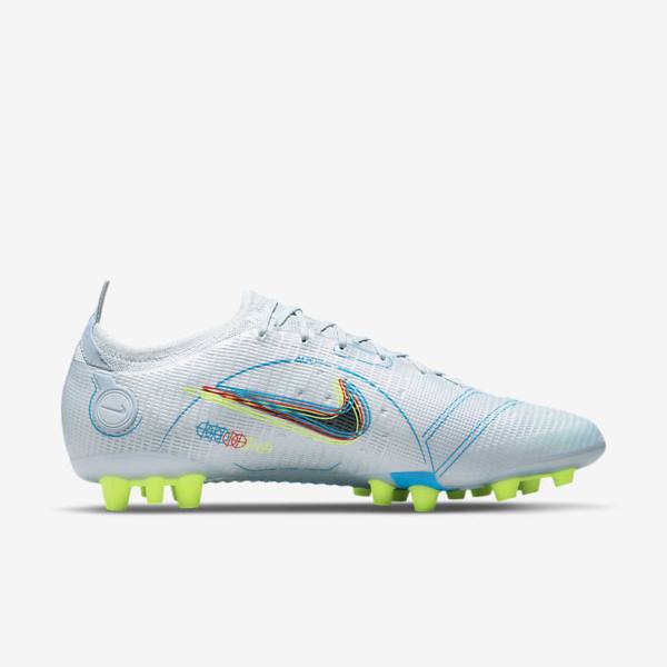 Grey / Light Blue / Orange / Blue Women's Nike Mercurial Vapor 14 Elite AG Artificial-Grounds Football Shoes | NK143LMU