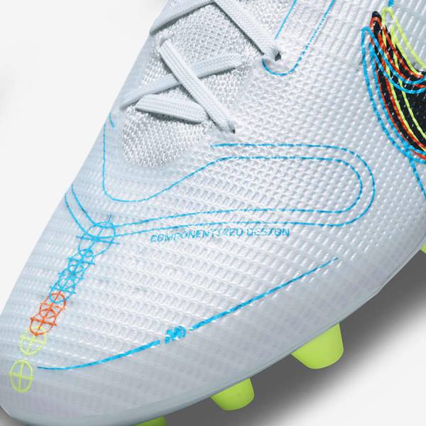 Grey / Light Blue / Orange / Blue Women's Nike Mercurial Vapor 14 Elite AG Artificial-Grounds Football Shoes | NK143LMU