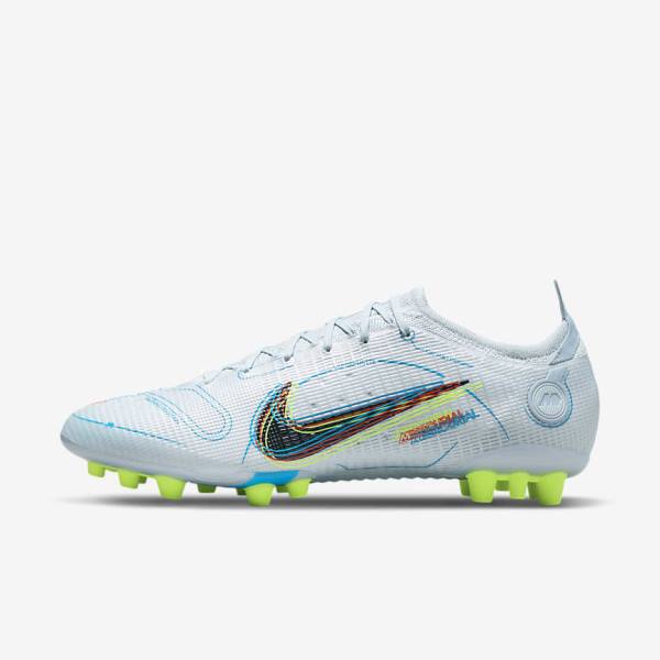 Grey / Light Blue / Orange / Blue Women\'s Nike Mercurial Vapor 14 Elite AG Artificial-Grounds Football Shoes | NK143LMU