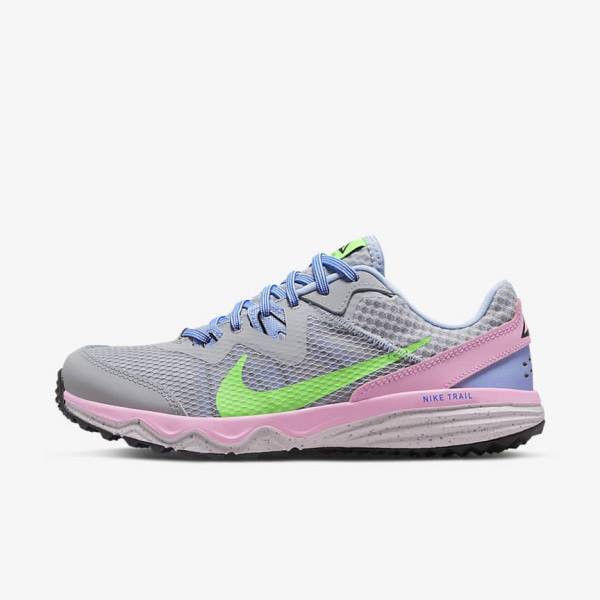 Grey / Light Blue / Pink / Green Women\'s Nike Juniper Trail Trail Running Shoes | NK729LSW