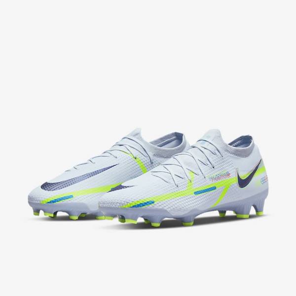 Grey / Light Blue Women's Nike Phantom GT2 Pro FG Firm-Ground Football Shoes | NK691QDV