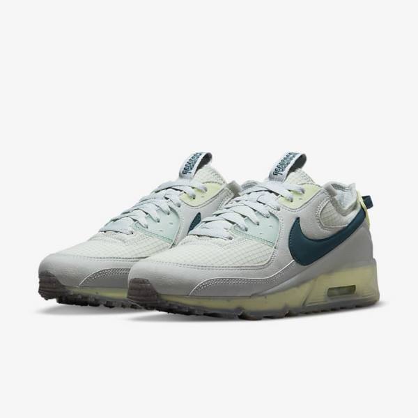 Grey / Light Green / Dark Turquoise Green Men's Nike Air Max Terrascape 90 Sneakers | NK967ORT