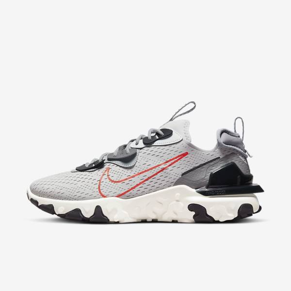 Grey / Light Grey / Orange Men\'s Nike React Vision Sneakers | NK245YOC