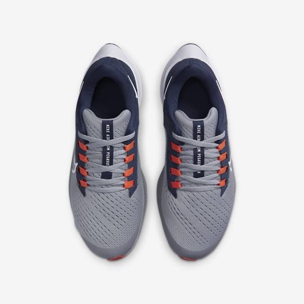 Grey / Navy / Orange / White Kids' Nike Air Zoom Pegasus 38 Older Road Running Shoes | NK792BUD