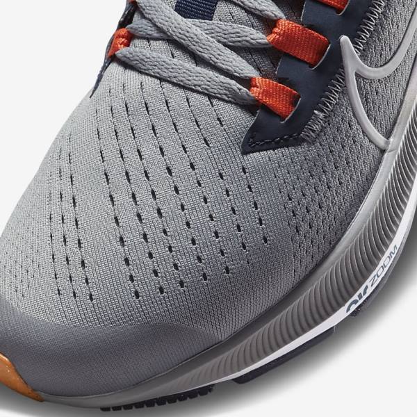 Grey / Navy / Orange / White Kids' Nike Air Zoom Pegasus 38 Older Road Running Shoes | NK792BUD