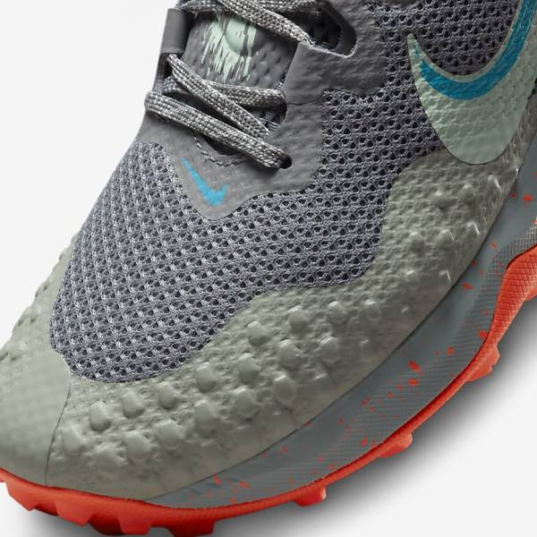 Grey / Olive / Blue / Mint Men's Nike Wildhorse 7 Trail Running Shoes | NK381OSQ