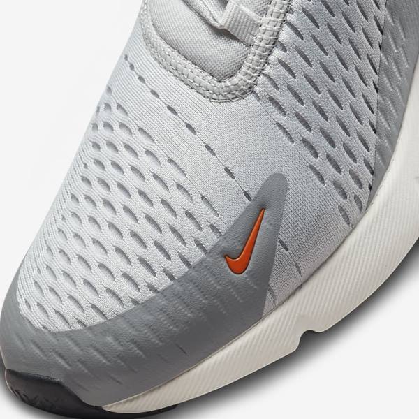 Grey / Orange Men's Nike Air Max 270 Sneakers | NK387RBK