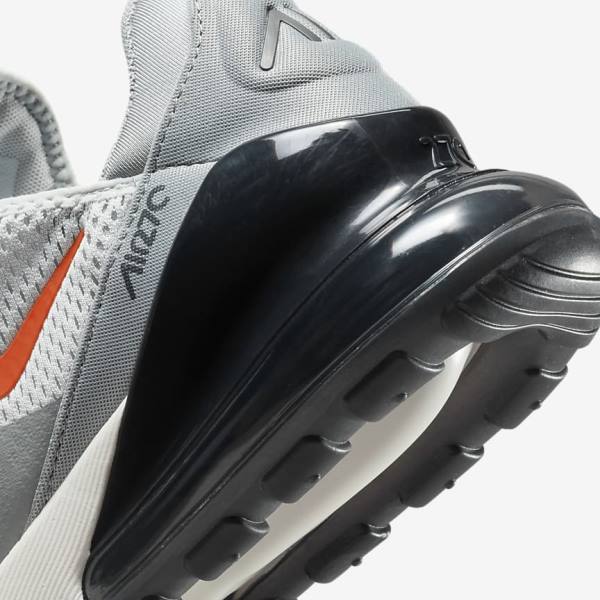 Grey / Orange Men's Nike Air Max 270 Sneakers | NK387RBK