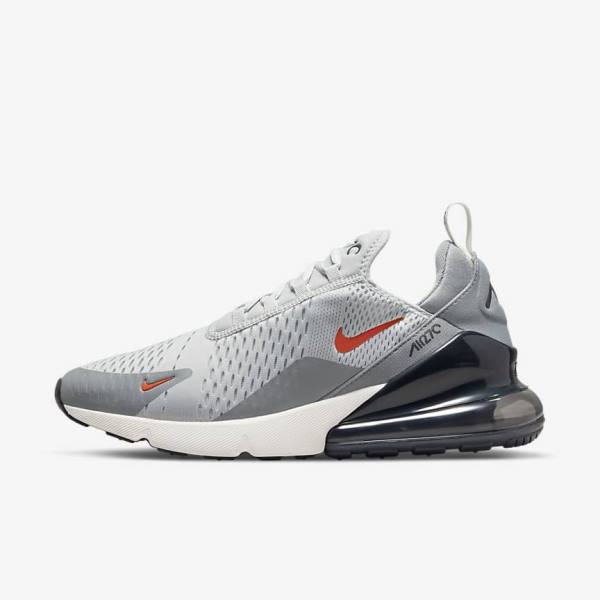 Grey / Orange Men\'s Nike Air Max 270 Sneakers | NK387RBK