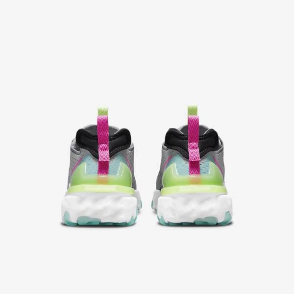 Grey / Pink / Black Women's Nike React Vision Sneakers | NK634YZN