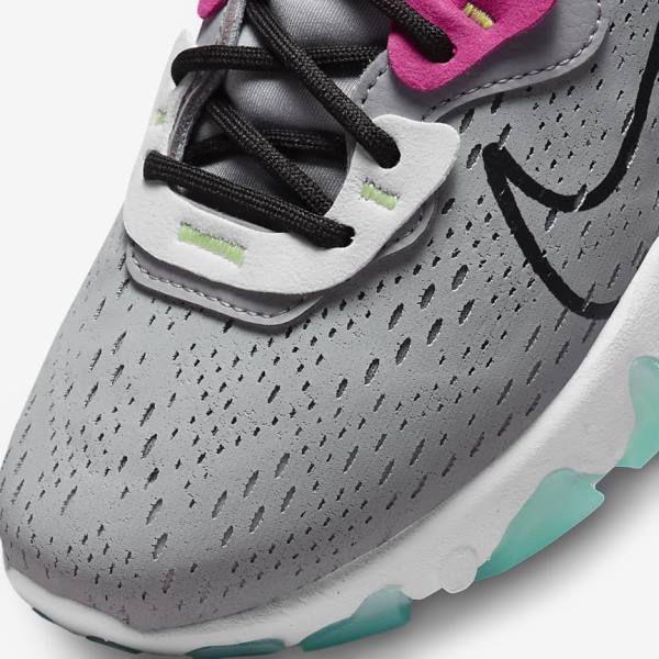 Grey / Pink / Black Women's Nike React Vision Sneakers | NK634YZN