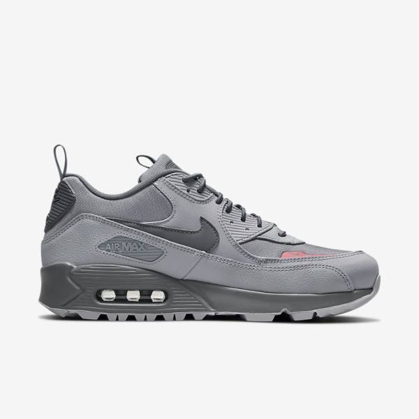 Grey / Pink Light Blue / Grey Men's Nike Air Max 90 Surplus Sneakers | NK265JCS