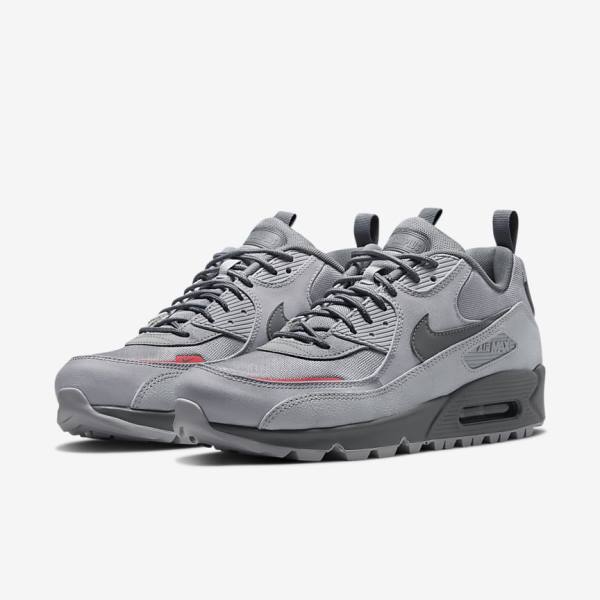 Grey / Pink Light Blue / Grey Men's Nike Air Max 90 Surplus Sneakers | NK265JCS