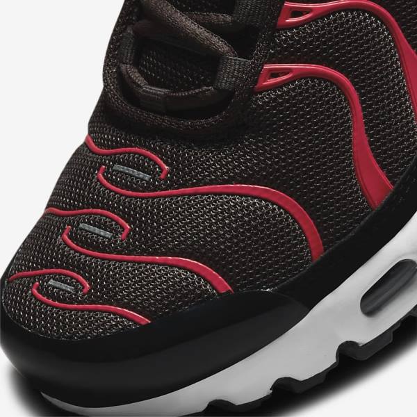 Grey / Red / White / Black Kids' Nike Air Max Plus Older Sneakers | NK526FVO