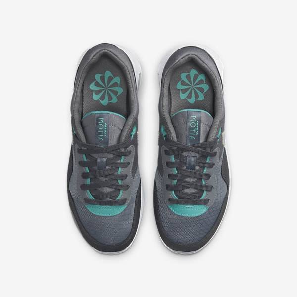 Grey / Turquoise / Dark Grey / Black Kids' Nike Air Max Motif Older Sneakers | NK357FGE