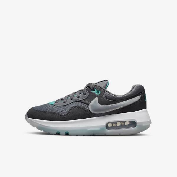 Grey / Turquoise / Dark Grey / Black Kids\' Nike Air Max Motif Older Sneakers | NK357FGE