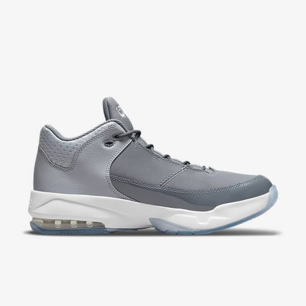 Grey / White / Grey Men's Nike Jordan Max Aura 3 Sneakers | NK834SYF