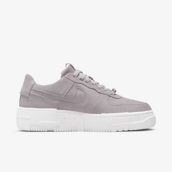 Grey / White / Grey Women's Nike Air Force 1 Pixel Sneakers | NK723JGA