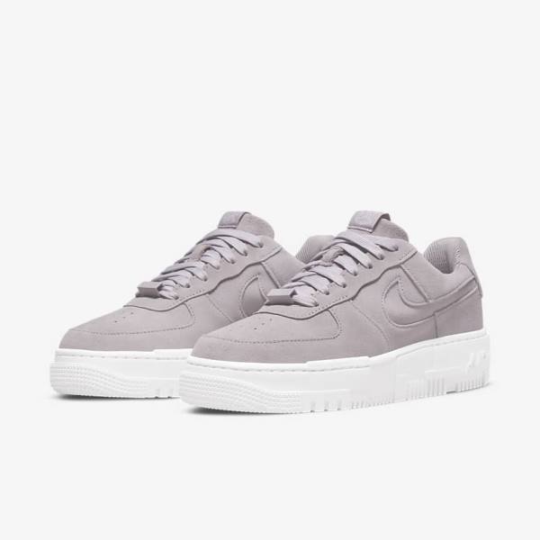 Grey / White / Grey Women's Nike Air Force 1 Pixel Sneakers | NK723JGA