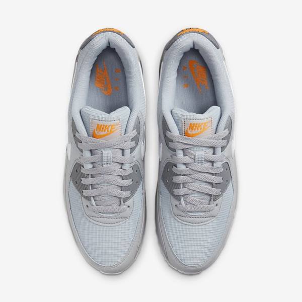 Grey / White Men's Nike Air Max 90 Sneakers | NK894PYH