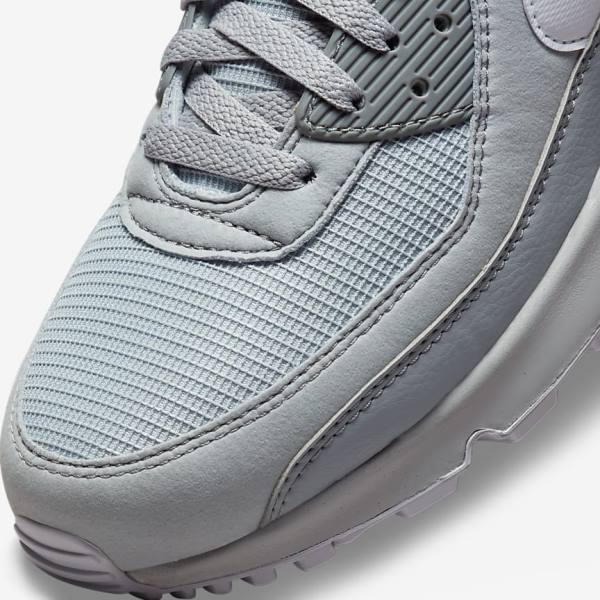 Grey / White Men's Nike Air Max 90 Sneakers | NK894PYH