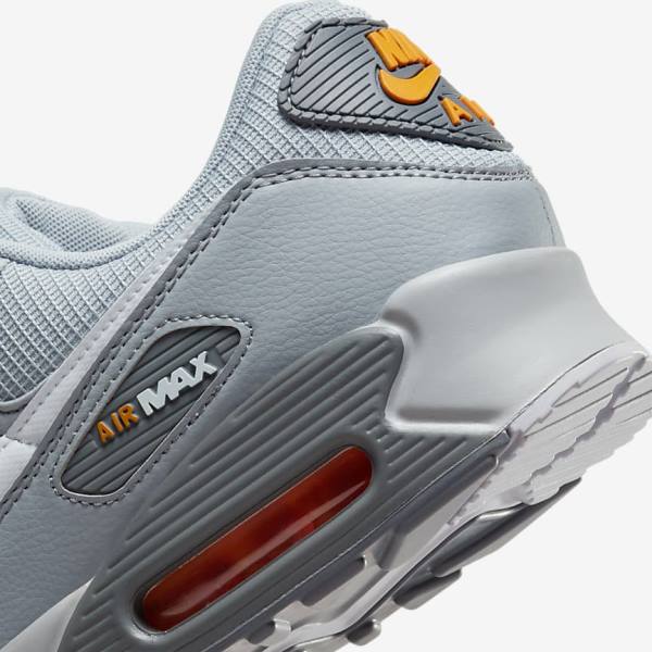 Grey / White Men's Nike Air Max 90 Sneakers | NK894PYH