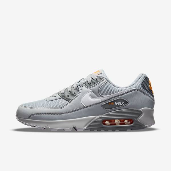 Grey / White Men\'s Nike Air Max 90 Sneakers | NK894PYH