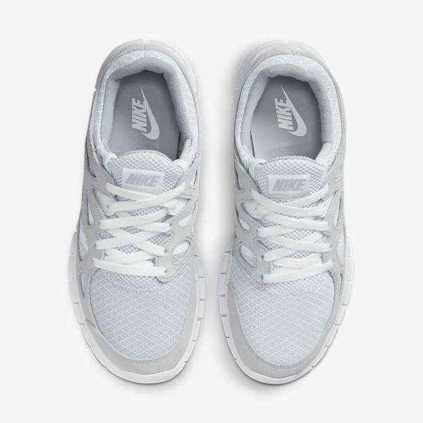 Grey / White / Platinum Men's Nike Free Run 2 Sneakers | NK148SEA