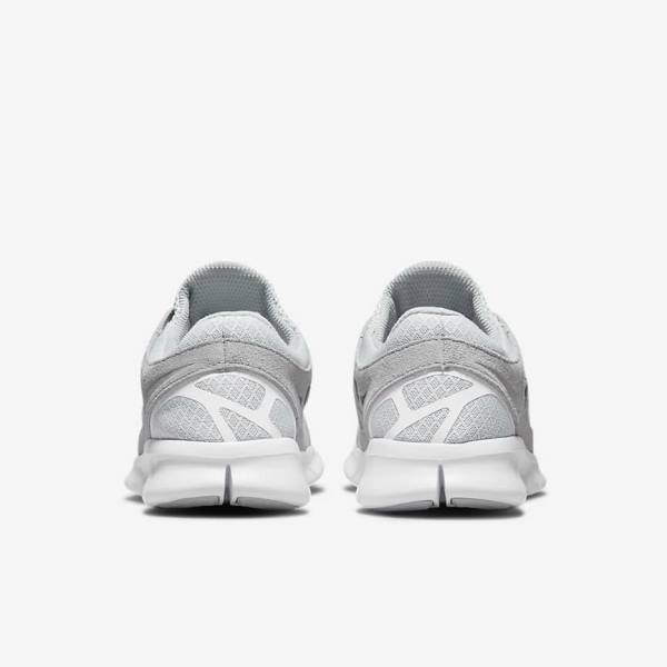 Grey / White / Platinum Men's Nike Free Run 2 Sneakers | NK148SEA