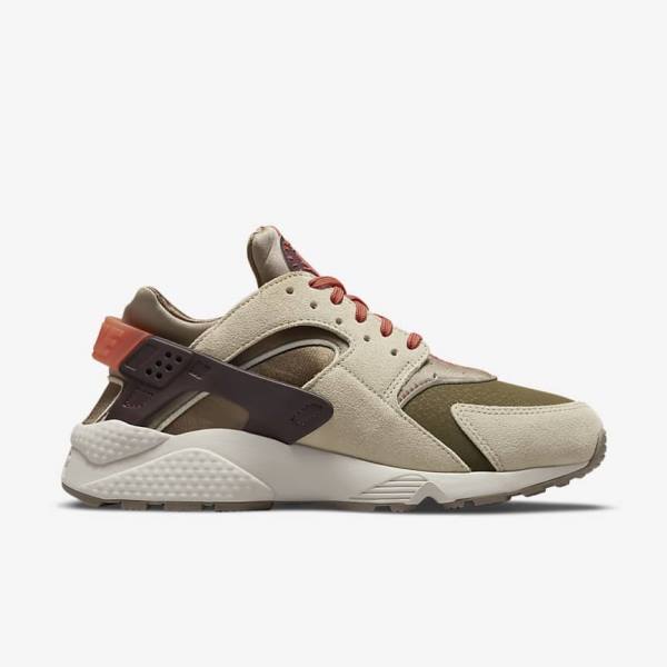 Khaki / Burgundy Women's Nike Air Huarache SP Sneakers | NK195PGA