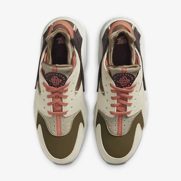 Khaki / Burgundy Women's Nike Air Huarache SP Sneakers | NK195PGA