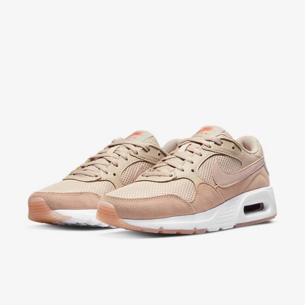 Khaki Grey / Rose / White / Pink Women's Nike Air Max SC Sneakers | NK270OKH