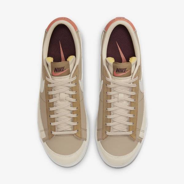 Khaki / Light Beige Women's Nike Blazer Low Platform SP Sneakers | NK784QJS