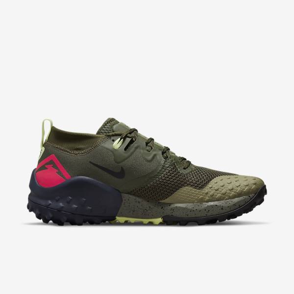 Khaki / Olive / Obsidian / Red Men's Nike Wildhorse 7 Trail Running Shoes | NK201YTK